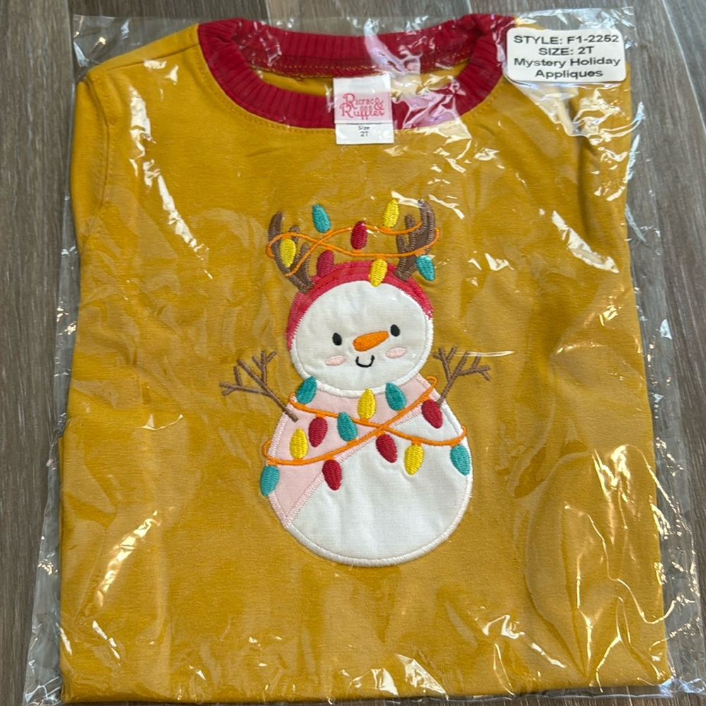 Ricrac & Ruffles - Snowman shirt - 2T
